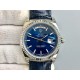 Rolex-DayDate 36mm Flt Pres SS/LE Blue Stk EWF A2836