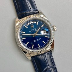 Rolex-DayDate 36mm Flt Pres SS/LE Blue Stk EWF A2836