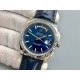 Rolex-DayDate 36mm Flt Pres SS/LE Blue Stk EWF A2836