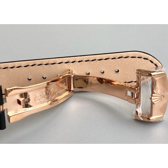 Rolex-DayDate 36mm Flt Pres RG/LE Black Stk EWF A2836