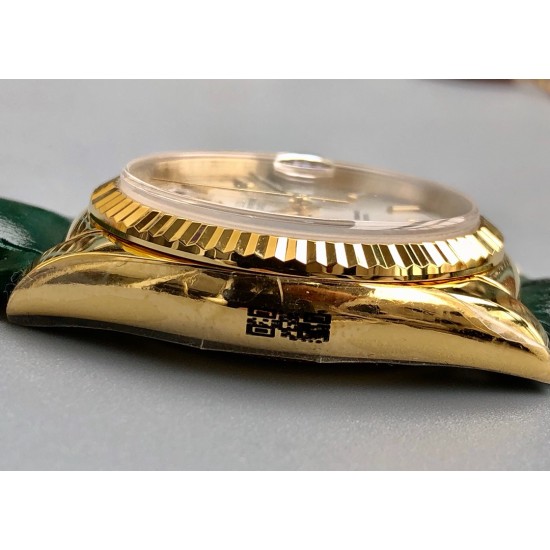 Rolex-DayDate 36mm Flt Pres YG/LE Silver Dial Stk EWF A2836