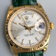 Rolex-DayDate 36mm Flt Pres YG/LE Silver Dial Stk EWF A2836