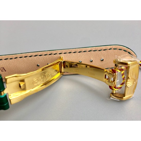 Rolex-DayDate 36mm Flt Pres YG/LE Silver Dial Stk EWF A2836