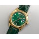 Rolex-DayDate 36mm Flt Pres YG/LE Green Dial Stk EWF A2836