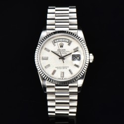 Rolex-DayDate 128236 36mm SS/SS White/Stk CSF A2836
