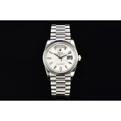 Rolex-DayDate 128236 36mm SS/SS White/Stk CSF A2836
