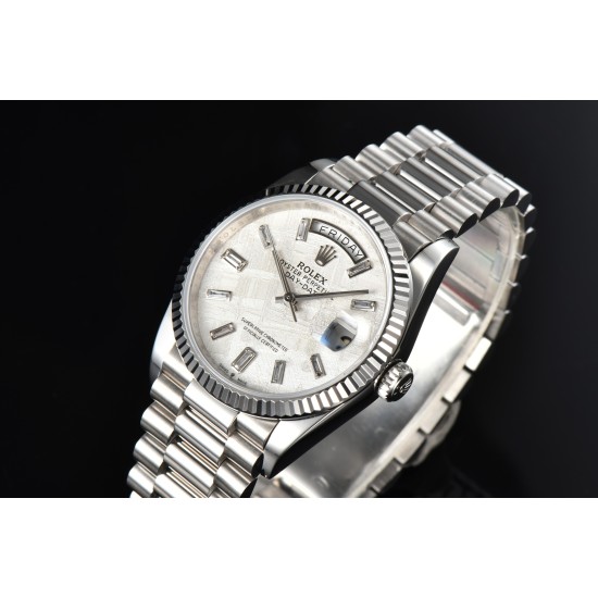 Rolex-DayDate 128236 36mm SS/SS White/Stk CSF A2836