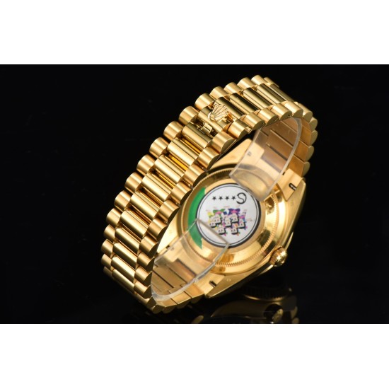Rolex-DayDate 128238 36mm YG/YG Diamond/Dia Rainbow STK CSF VR3255