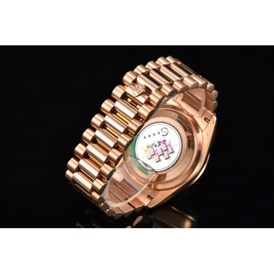 Rolex-DayDate 128238 36mm RG/RG Diamond/Dia Rainbow STK CSF VR3255