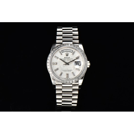 Rolex-DayDate 128236 36mm SS/SS Diam White/Diam Stk CSF A2836
