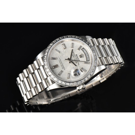 Rolex-DayDate 128236 36mm SS/SS Diam White/Diam Stk CSF A2836