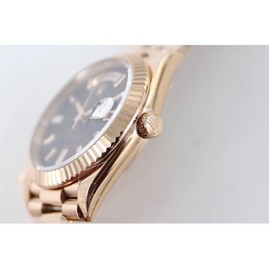 Rolex-DayDate 228235 40mm RG/RG Brown Patterned Dial TWS A2836