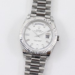 Rolex-DayDate 228236 40mm SS/SS White Dial Diam STK TWS A2836