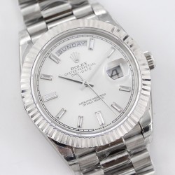 Rolex-DayDate 228236 40mm SS/SS White Dial Diam STK TWS A2836