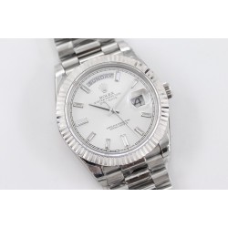 Rolex-DayDate 228236 40mm SS/SS White Dial Diam STK TWS A2836