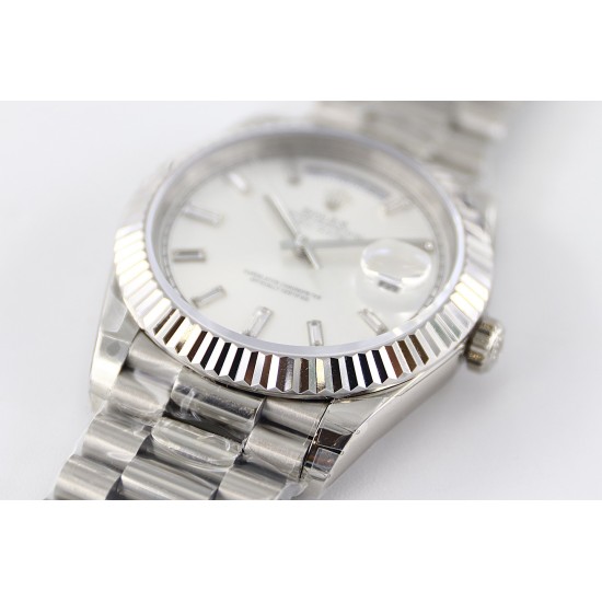 Rolex-DayDate 228236 40mm SS/SS White Dial Diam STK TWS A2836