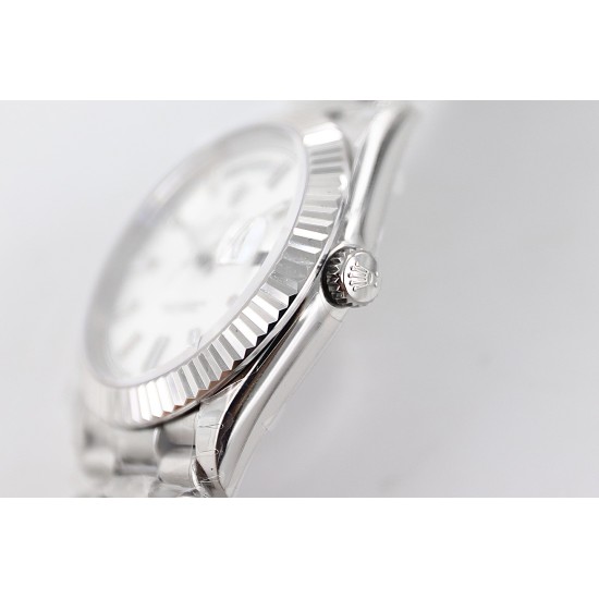 Rolex-DayDate 228236 40mm SS/SS White Dial Diam STK TWS A2836