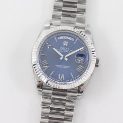 Rolex-DayDate 228236 40mm SS/SS Blue Dial Rmn STK TWS A2836