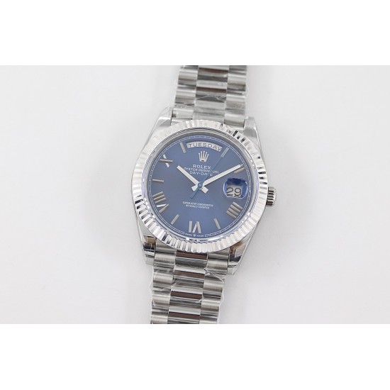 Rolex-DayDate 228236 40mm SS/SS Blue Dial Rmn STK TWS A2836