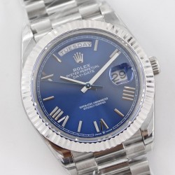 Rolex-DayDate 228236 40mm SS/SS Blue Dial Rmn STK TWS A2836