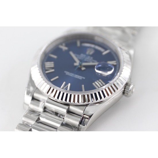 Rolex-DayDate 228236 40mm SS/SS Blue Dial Rmn STK TWS A2836