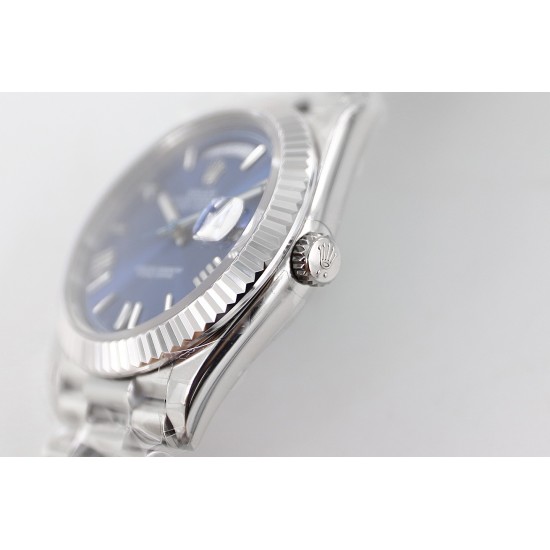 Rolex-DayDate 228236 40mm SS/SS Blue Dial Rmn STK TWS A2836
