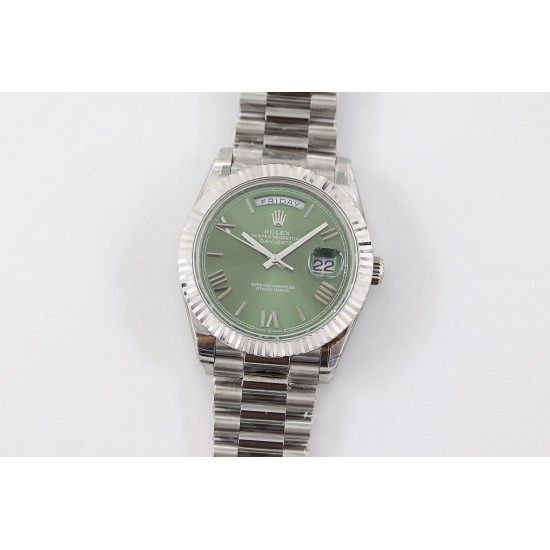 Rolex-DayDate 228236 40mm SS/SS Green Dial Rmn TWS A2836