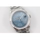Rolex-DayDate 40mm SS/SS Ice Blue Textured Dial TWS A2836