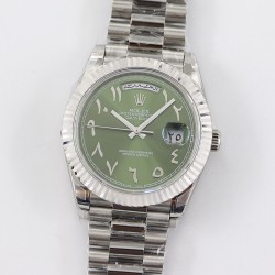 Rolex-DayDate 228236 40mm SS/SS Green Dial Arabic TWS A2836