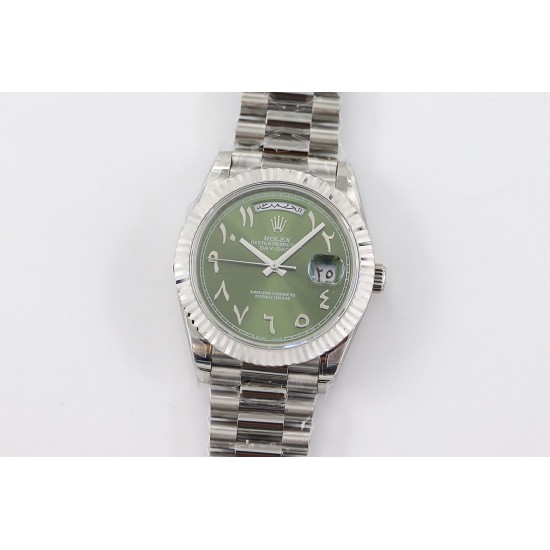 Rolex-DayDate 228236 40mm SS/SS Green Dial Arabic TWS A2836