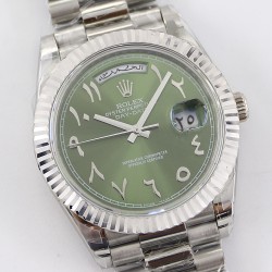 Rolex-DayDate 228236 40mm SS/SS Green Dial Arabic TWS A2836