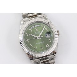 Rolex-DayDate 228236 40mm SS/SS Green Dial Arabic TWS A2836