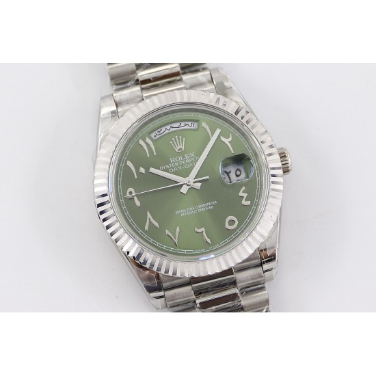 Rolex-DayDate 228236 40mm SS/SS Green Dial Arabic TWS A2836
