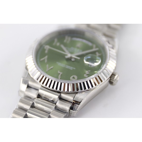 Rolex-DayDate 228236 40mm SS/SS Green Dial Arabic TWS A2836