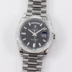 Rolex-DayDate 228239 40mm SS/SS Black/Dia TWS A2836