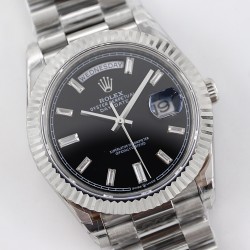 Rolex-DayDate 228239 40mm SS/SS Black/Dia TWS A2836