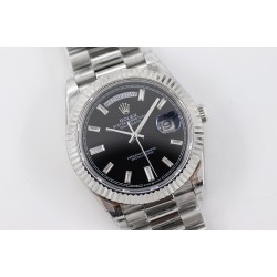 Rolex-DayDate 228239 40mm SS/SS Black/Dia TWS A2836