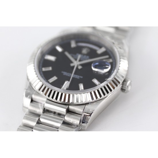 Rolex-DayDate 228239 40mm SS/SS Black/Dia TWS A2836