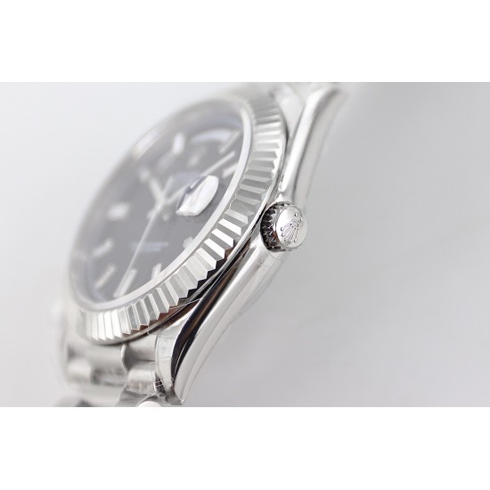 Rolex-DayDate 228239 40mm SS/SS Black/Dia TWS A2836