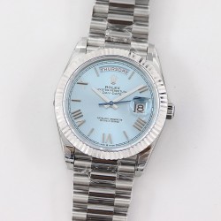 Rolex-DayDate 228236 40mm SS/SS Ice Blue Dial Rmn TWS A2836