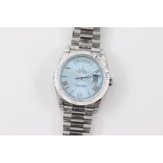 Rolex-DayDate 228236 40mm SS/SS Ice Blue Dial Rmn TWS A2836