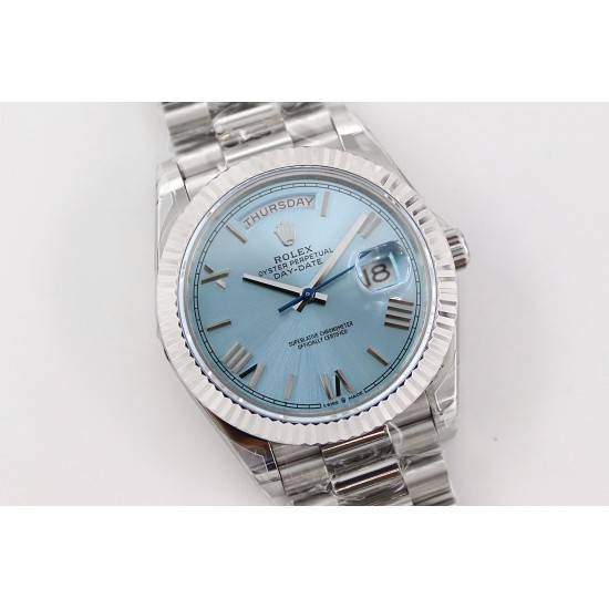 Rolex-DayDate 228236 40mm SS/SS Ice Blue Dial Rmn TWS A2836