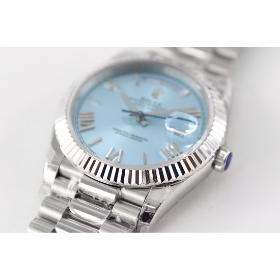 Rolex-DayDate 228236 40mm SS/SS Ice Blue Dial Rmn TWS A2836