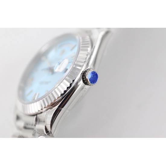 Rolex-DayDate 228236 40mm SS/SS Ice Blue Dial Rmn TWS A2836