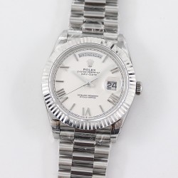 Rolex-DayDate 228236 40mm SS/SS White Dial Rmn TWS A2836