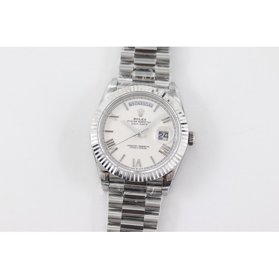 Rolex-DayDate 228236 40mm SS/SS White Dial Rmn TWS A2836