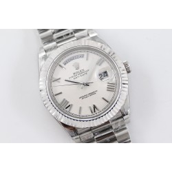 Rolex-DayDate 228236 40mm SS/SS White Dial Rmn TWS A2836