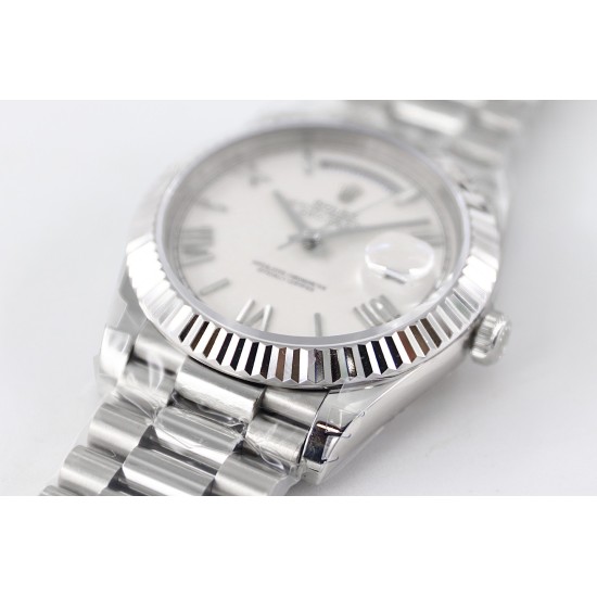 Rolex-DayDate 228236 40mm SS/SS White Dial Rmn TWS A2836