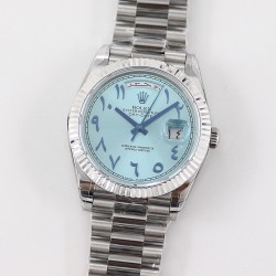 Rolex-DayDate 228236 40mm SS/SS Ice Blue Dial Arabic TWS A2836