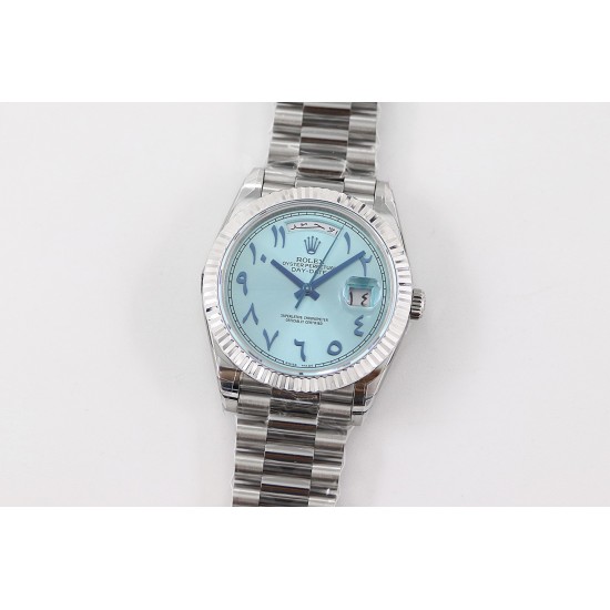 Rolex-DayDate 228236 40mm SS/SS Ice Blue Dial Arabic TWS A2836